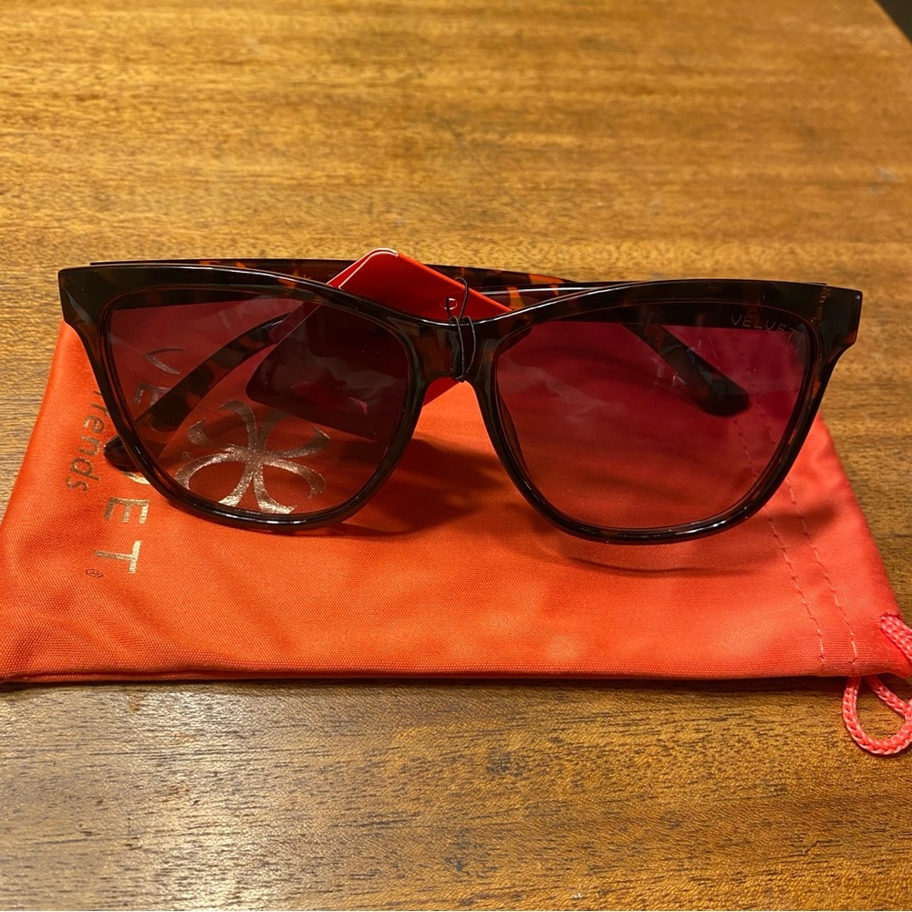 Velvet Eyewear 55mm "Peace" Tortoise Square Shape Sunglasses